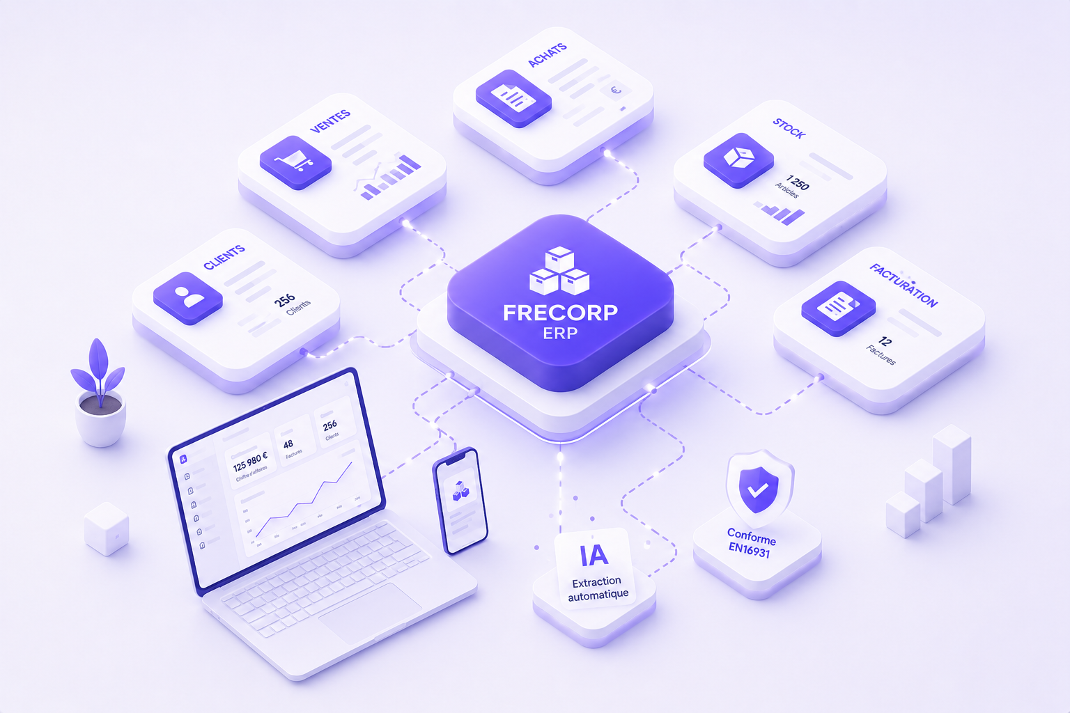 Suite FRECORP ERP : modules connectés, IA et conformité